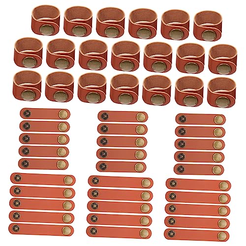 Organizador de cables NUOBESTY 50 piezas, sujetadores reutilizables de cuerda para auriculares y cargadores USB, envoltorios duraderos de cuero para orden en hogar y oficina miniatura 1