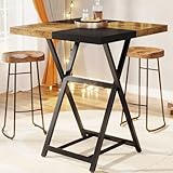 Tribesigns 42” H Square Bar Table, Bar Height Bistro Pub Table,32' W Counter Height Dining Kitchen Table, Breakfast Table for 2-4 People in Small Space
