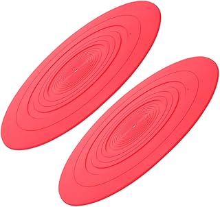 Milisten 2 Piezas Almohadilla De Silicona Antiestática Registro Alfombrilla Estera Tocadiscos Suministros De Mesa De De Vinilo Rojo Gel De Sílice