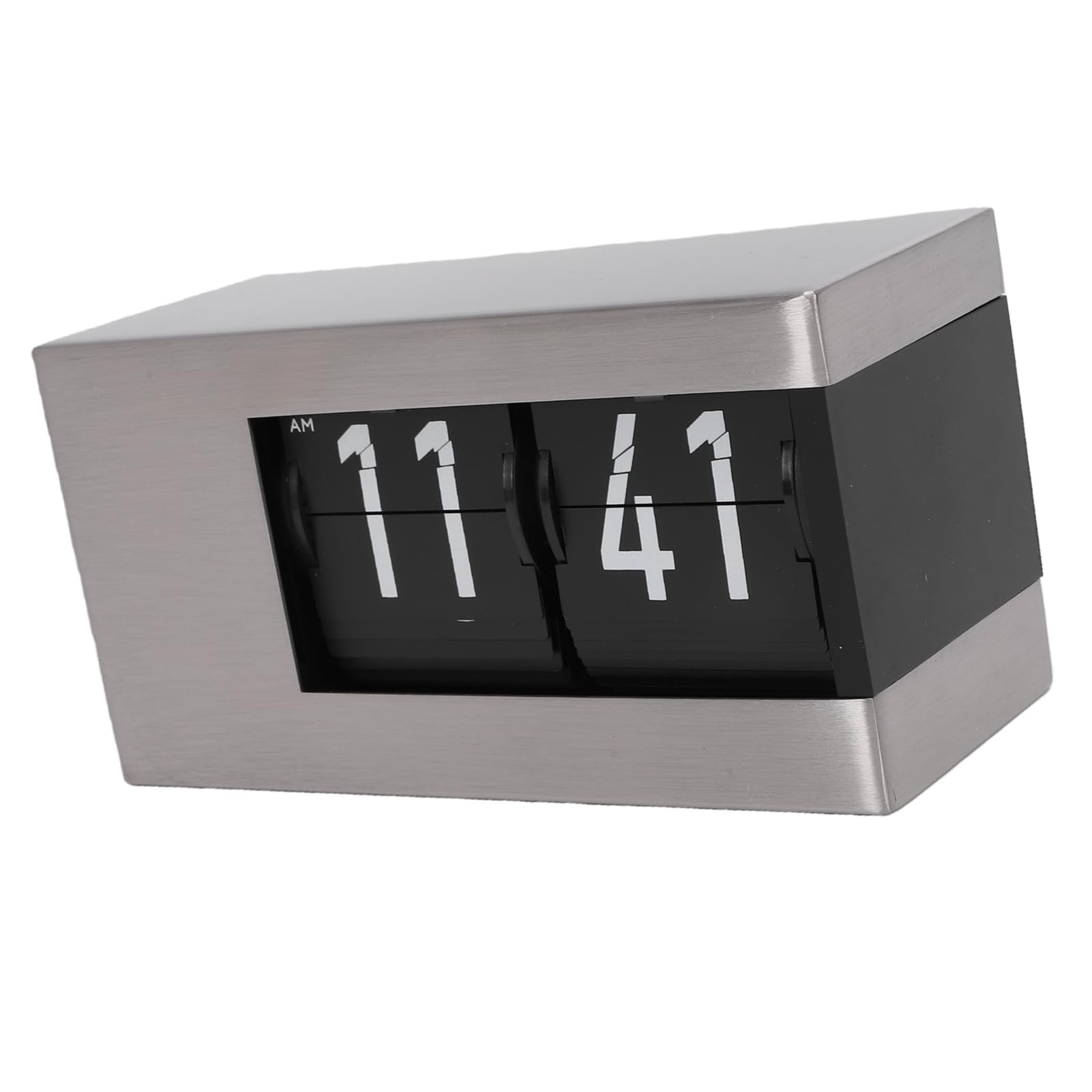 Calendario Orologio a Fogli Mobili Display a LED Automaticamente le Pagine Elegante Calendario Perpetuo per la Casa Camera da Letto Ufficio Acciaio Inossidabile 5,71" (Argento)