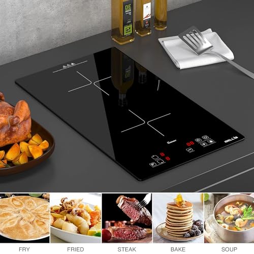 Image of iBELL EMINENCE02, 3500W, 2-Zone Induction Hob with Touch Controls & Toughened Glass, High Speed Heating, Energy Efficient, Perfect for Modern Kitchens (black)