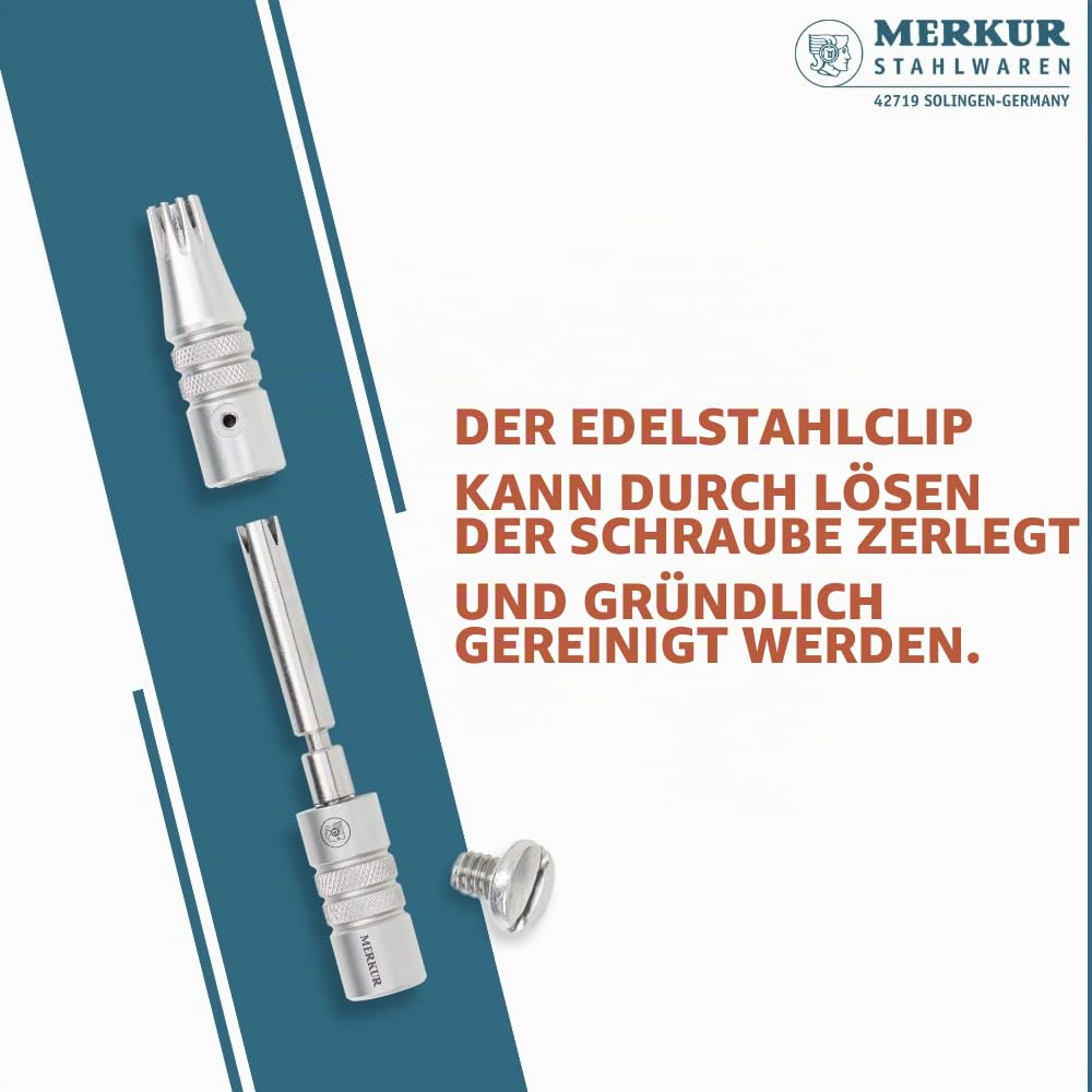 MERKUR Nasen- und Ohrenhaarschneider, Edelstahl, Dreh- und Schneidmechanismus, batteriefrei