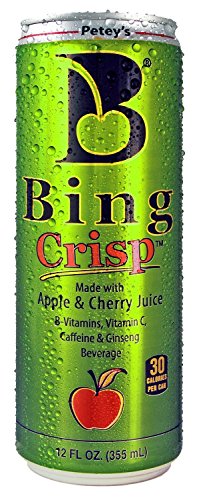 12 Pack - Petey s Bing Crisp - Apple & Cherry - 12oz.+ Energy Drink Outlet Sticker