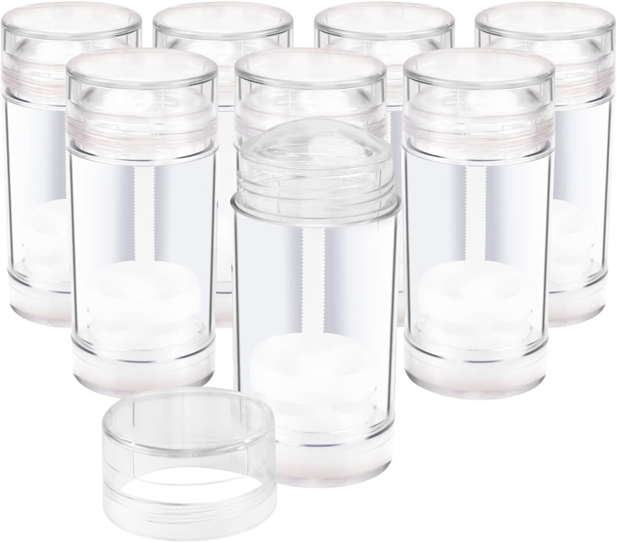 8 Packs Deodorant Containers 30ml/1oz Twist-up Balm Bottles Empty Plastic Bottom Filling Lotion Stick Tube Refillable DIY Cosmetics