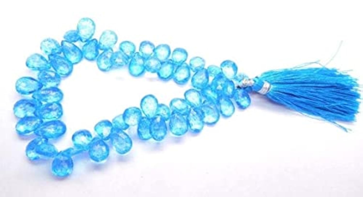 Gemme bleu hydro facettée poire 7x9mm LKBEADS pour création bijoux