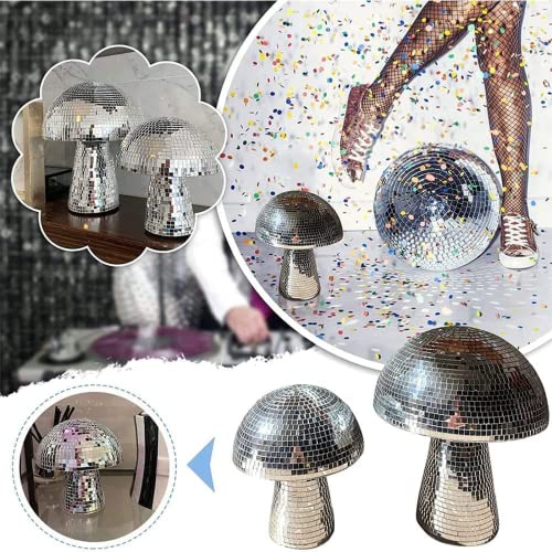 Mushroom Disco Ball For Party Mirror Disco Ball Mushroom Shape Party Lights For Table/Desk/Room/Home Art Decor #TOP2