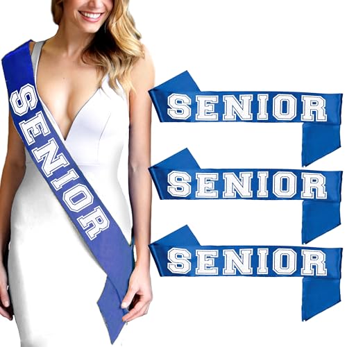 Senior 2026 Sashes - Royal Blue PREMIUM GRADE SATIN Graduation Sash - High School Party Supplies