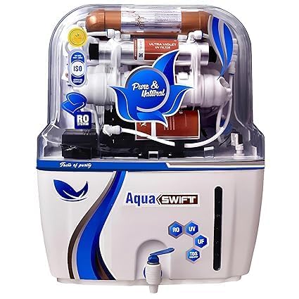 Image of Aqua X Pure Smart RO Water Purifier | RO+UV+UF+Alkaline | Copper-Zinc Health Guard | 12-Stage Filtration | High TDS Removal | LED Indicator | Food Grade Tank | 1 Year Warranty. (SWIFT)