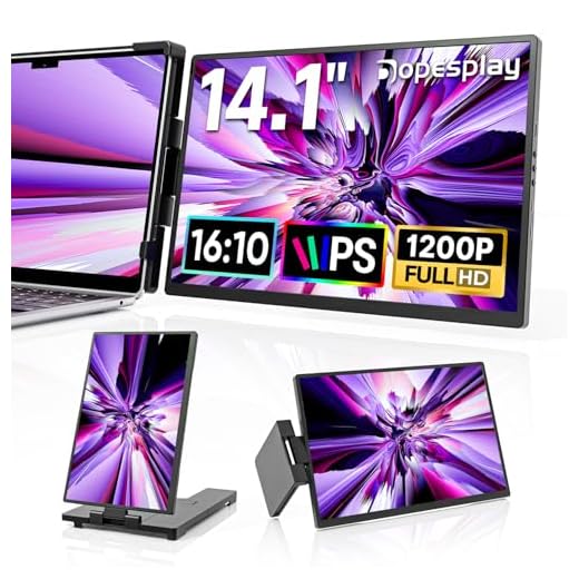 Dopesplay Laptop Screen Extender, 14" FHD 1200P IPS External Portable Monitor for Laptop, Plug & Play Dual Screen Monitor for 14-17" Laptops, Compatible with Mac/Wins/Chrome/Android/Dex