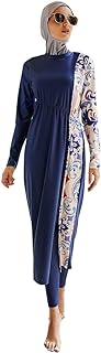 OBEEII Burkini Swimsuits for Women Full Coverage Long Sleeve Muslim Islamic Swimwear Burkini Bathing Suit with Hijab