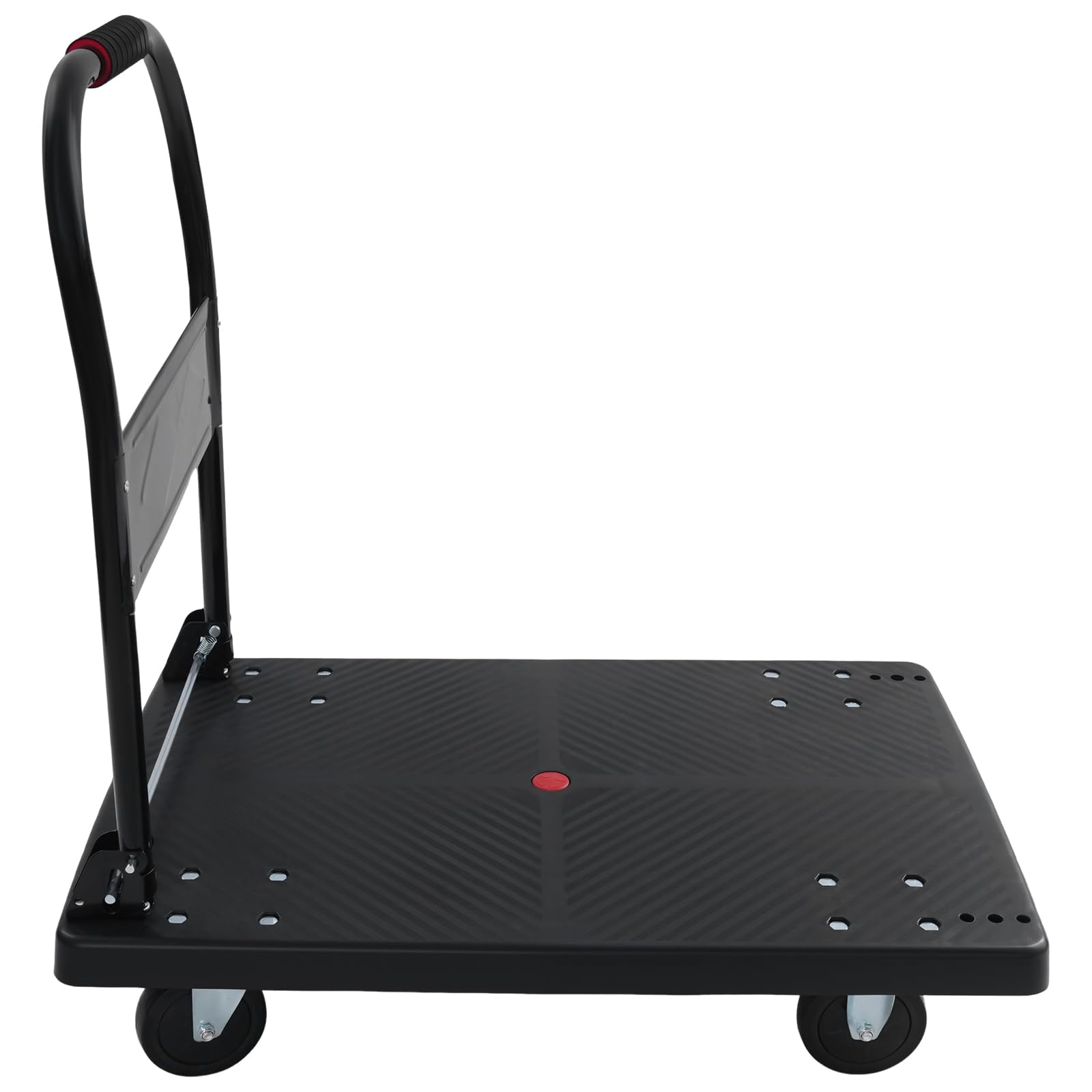 Carretilla de transporte plegable con una sola mano, 400 kg, carro de plataforma, antideslizante, con frenos