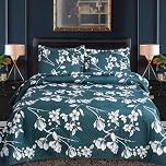 Hadi London 3Pcs Patchwork Quilted Bedspreads with 2 Shams | Reversible Floral Print | Lightweight Quilt Comfort | Fits Double and King Size Beds 220x240cm | 30 Unique Designs (MILAN-118)