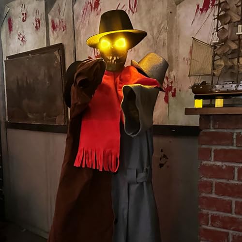 Image of Haunted Hill Farm Life-Size 5.6-Ft Animatronic Coatrack Monster by Tekky Halloween Decoration with Motion-Activated Sounds