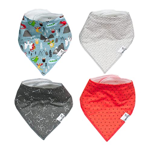 Image of Copper Pearl 4 Pack Soft Cotton Baby Bibs for Drooling and Teething, Absorbent Drool Bibs for Baby Girl and Boy, Adjustable to Fit Newborns to Toddlers, Tons of Styles (Viking)