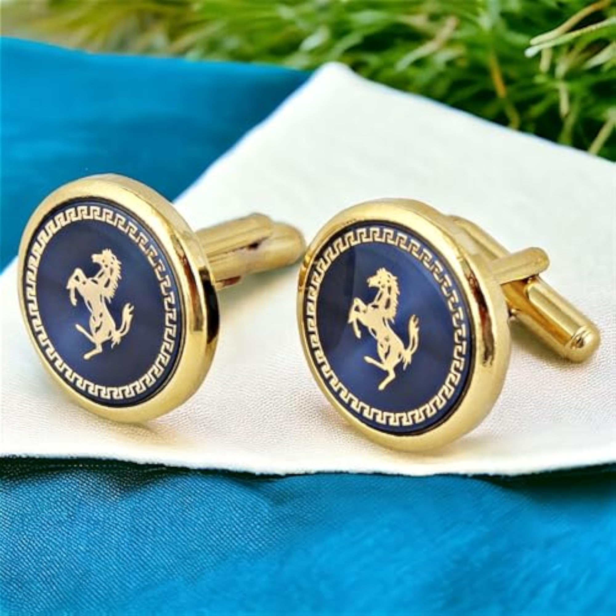 Vintage Horse Round Sleeve Button Formal Cuff Wedding Cufflinks Pair