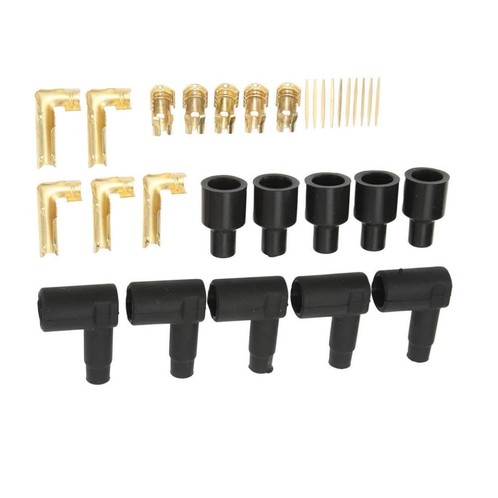 Kit terminale in materiale di gomma nera per candela da 30 pezzi, adatto per cavi da 6-10 mm