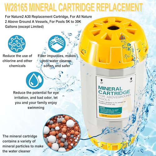 W28165 Mineral Cartridge Replacement Parts Kit Fit for Nature2 A30 Replacement Cartridge, for All Nature 2 Above Ground A Vessels, for Pools 5K to 30K Gallons (Except Limited)，Replace W28166, W26765 - Thumbnail 4