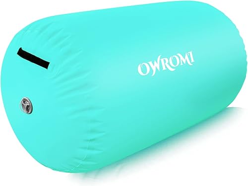 Miniatura 7 de Inflatable Gymnastics Air Mat Tumble Track with Gymnastics Air Barrel - Inflatable Air Spot Tumbler Backbend Trainer Air Roller Tumbling Mat with