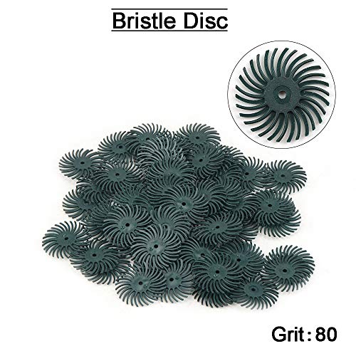 35Pcs 1Inch Mini Radial Bristle Disc Mix Set With 3Pcs 2.35Mm /3Mm Shank Mandrels For Rotary Tools Cleaning Finishing Deburring,Mixed Grit 80/120/220/400/600/1000/2000 Bristle Abrasive Buffing Wheel #TOP5