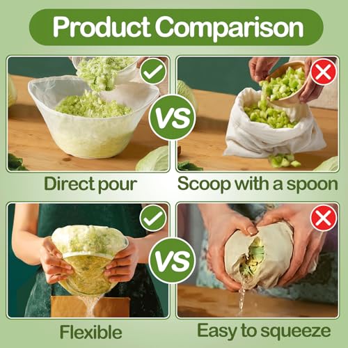 5PCS Reusable Fine Mesh Cheesecloth Bags for Straining - Bowl-Shaped Food Filter Bag, Great for Nut Milk, Juice, Soy Milk, Dumpling Fillings - Multi-Use Nylon Strainer (S)