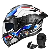 Bluetooth Modular Motorcycle Helmet with Dual Visors, DOT Ap...