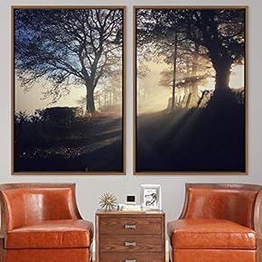 signwin 2 Piece Framed Canvas Wall Art Rustic...
