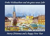 Card Kunstverlag 10 Weihnachtskarten mit Kuvert, Grußkarten, Glückwunschkarten - Lübeck Weihnachtsmarkt