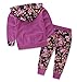 Baby Girls Floral Hoodie+ Floral Pant Set Leggings 2 Piece Outfits for 6M-3Y (12-18Months, Purple-red)
