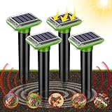 Ultrasonic Mole Repellent Outdoor, 4 Pack Upgrade Solar-Powered for Lawn Yard and Garden, Waterproof Effectively Repels Snake Vole Groundhog (Green)