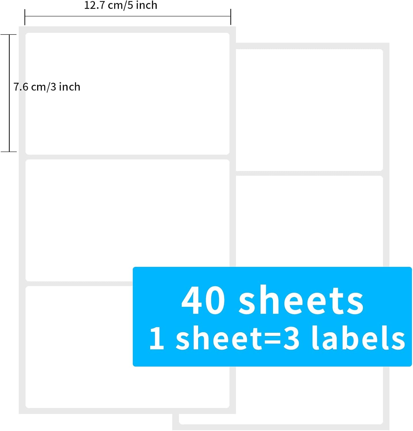 3 X 5 Inch Removable Labels for Storage Bins, 120 Pcs Labels for Storage Bins,Tear Resistant No Residue Storage Bin Label, Matte White Blank Box Stickers for School, Home, Business - Image 2