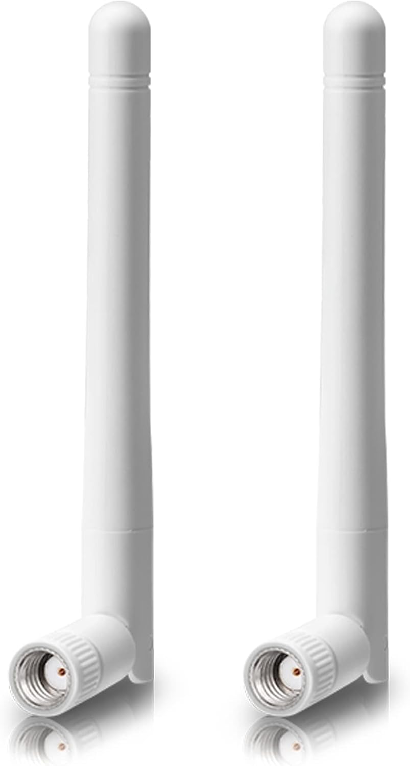 Bingfu Antena WLAN Dualband 2 4 GHz 5 GHz 3dBi MIMO RP-SMA wtyczka Bluetooth antena do routera Wi-Fi bezprzewodowa karta sieciowa adapter USB bezpieczeństwo kamera IP monitoring wideo biały 2