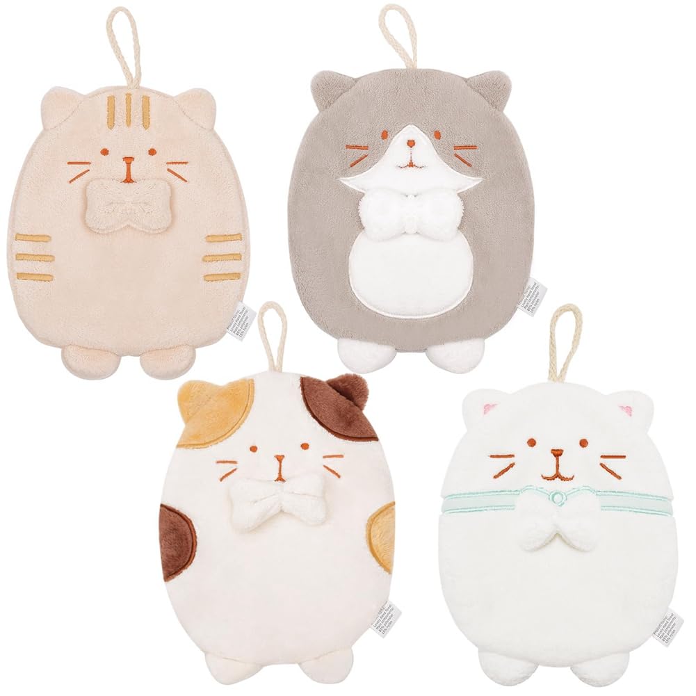 CTRLZS Hanging Hand Towel Cute Kitten Absorbent Household Kitchen Rag Quick-Drying Hand Towel Children'S Towel