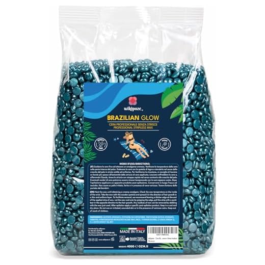 WIKIPOZE Cera brasileña cera depilatoria en perlas para calentador de cera profesional depilación mujer cera brasileña indolora hombre cera caliente sin tiras depilatorias inodoras color azul 400 g