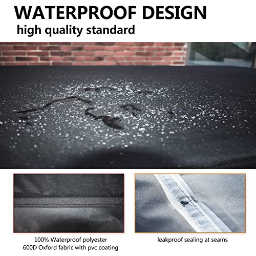 Tohonfoo Rectangular Patio Table Cover With Umbrella Hole Umberlla Cover 72" L X 44" W X 24" H (Cover Size，Not Table Size) Heavy Duty Waterproof Black Set Tarpaulins #TOP4
