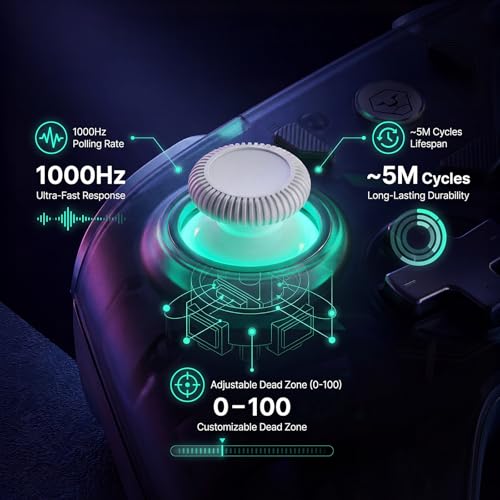 Image of Aolion gaming K20 Wireless Controller for Switch 2, Switch, PC with Dock | Hall Effect Joysticks and 3-Stage Hall Triggers, 1000Hz Polling, Bluetooth /2.4G /Wired, Modular Design, RGB Charging Dock