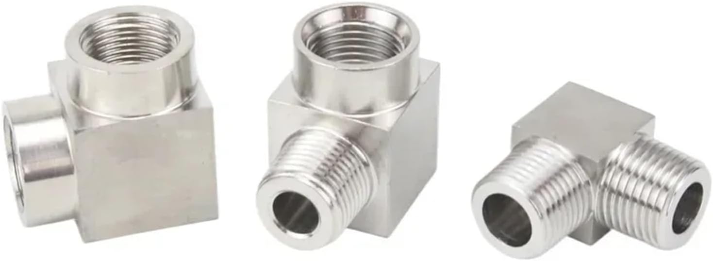1pcs High Pressure M10-M22 1/8" 1/4" 3/8" 1/2" 3/4" 1" BSPT NPT Male Female Elbow 304 Stainless Steel Pipe Fitting Block Splitter(Female To Female,NPT_M10X1MM)