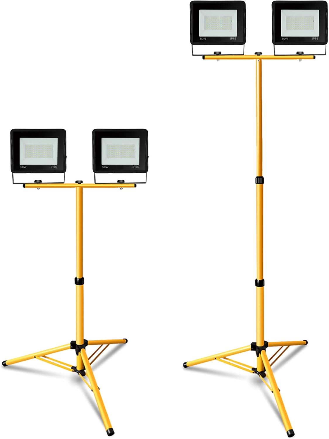 EINFEBEN LED Baustrahler mit Stativ 2x50W Warmweiß Baustellen Strahler ...