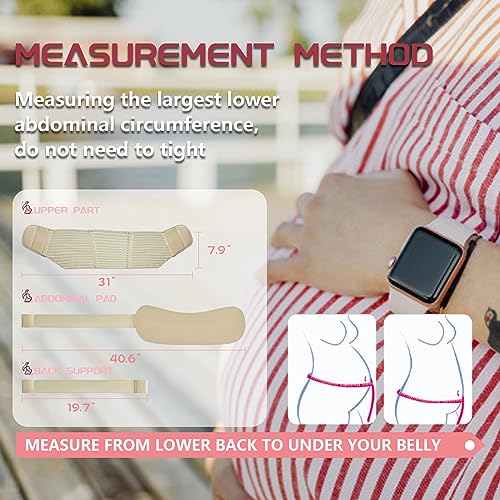 Maternity Belly Band for Pregnant Women, Maternity Belt, Pregnancy Belly Support Band for Abdomen,Breathable and Adjustable Belly Brace, Relieve Waist and Back Pain (Large) - Image 4