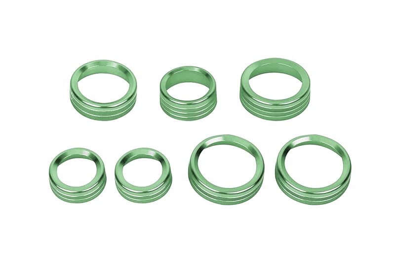 Capas de acabamento para knobs do painel Ford F-150 2021–2023 AuTK verdes – Kit com 7 peças