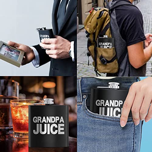 Touner Grandpa Juice Hip Flask For Shot Drinking Of Whiskey And Vodka, Retirement Gifts For Dad,Funny Gift For Dad From Daughter Son Kids, Grandpa Hip Flask, Gag Gift For Dad #TOP5