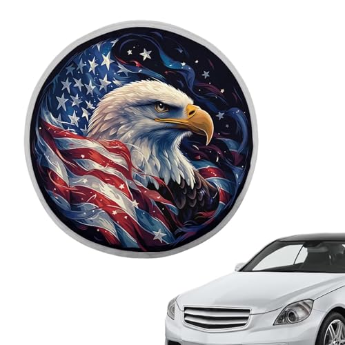 Image of Patriotic Eagle Steering Wheel Sunshade Cover Reflect UV Sun and Heat Car Interior Sunshade Removable Automotive Accessories Universal for Cars Truck SUV Van
