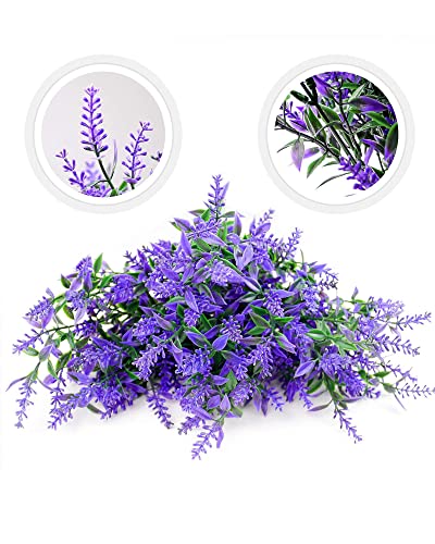 Zobawlks 10 Bundles Artificial Lavender Flowers Artificial Flowers And Plants Uv Resistant Plastic Outdoor Indoor Purple Fake For Home Decor Spring Garden Farmhouse Porch Pot Window Box Wedding Home #TOP4