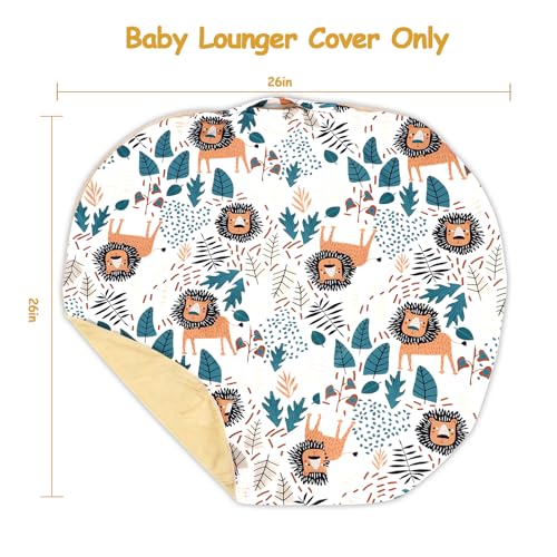 Image of SWESEN Newborn Lounger Cover, 1 Pack Soft Removable Slipcovers for Infant Lounger, Cozy Baby Lounger Cover for Boys and Girls, Covers Only, Lion