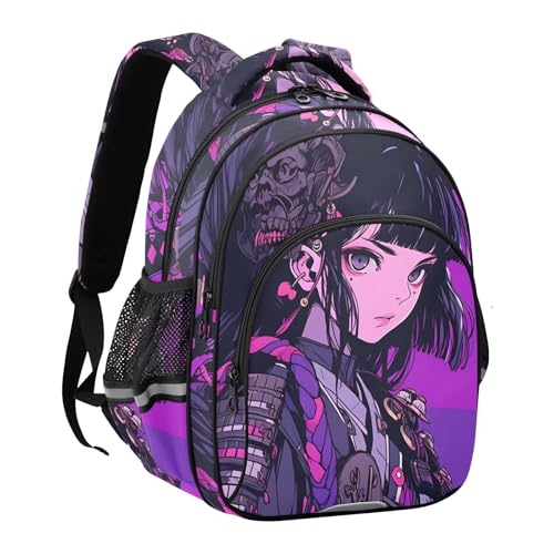 Japanese Anime Samurai Kid's Backpack, Schoolbag Book Bag for Boys Girls Small2