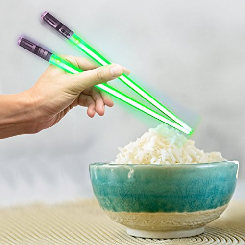 Chop Sabers Light Up Lightsaber Chopsticks, Green Pair - Thumbnail 3