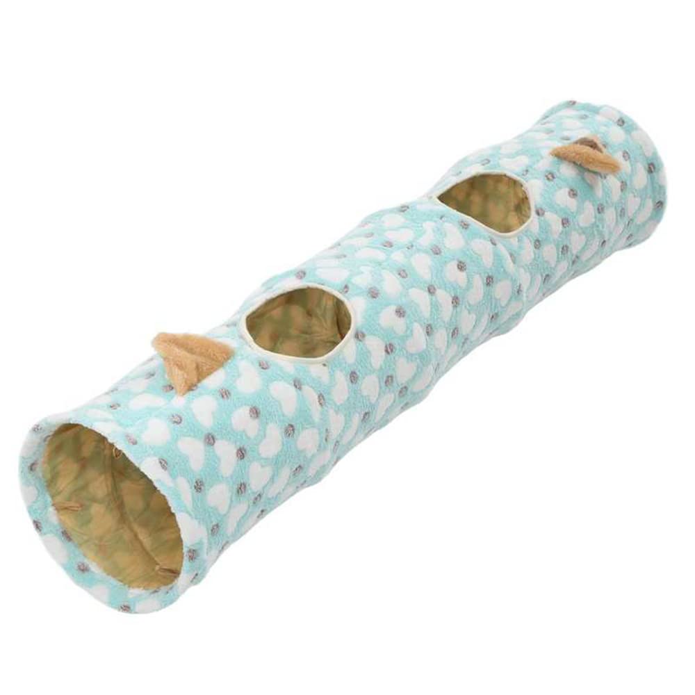 Tunnel De Peluche De Chat 120Cm Tunnel Toy Chat Oreille De Chat Pliable Tunnel De Chat avec Boule pour Petits Animaux De Compagnie Chat