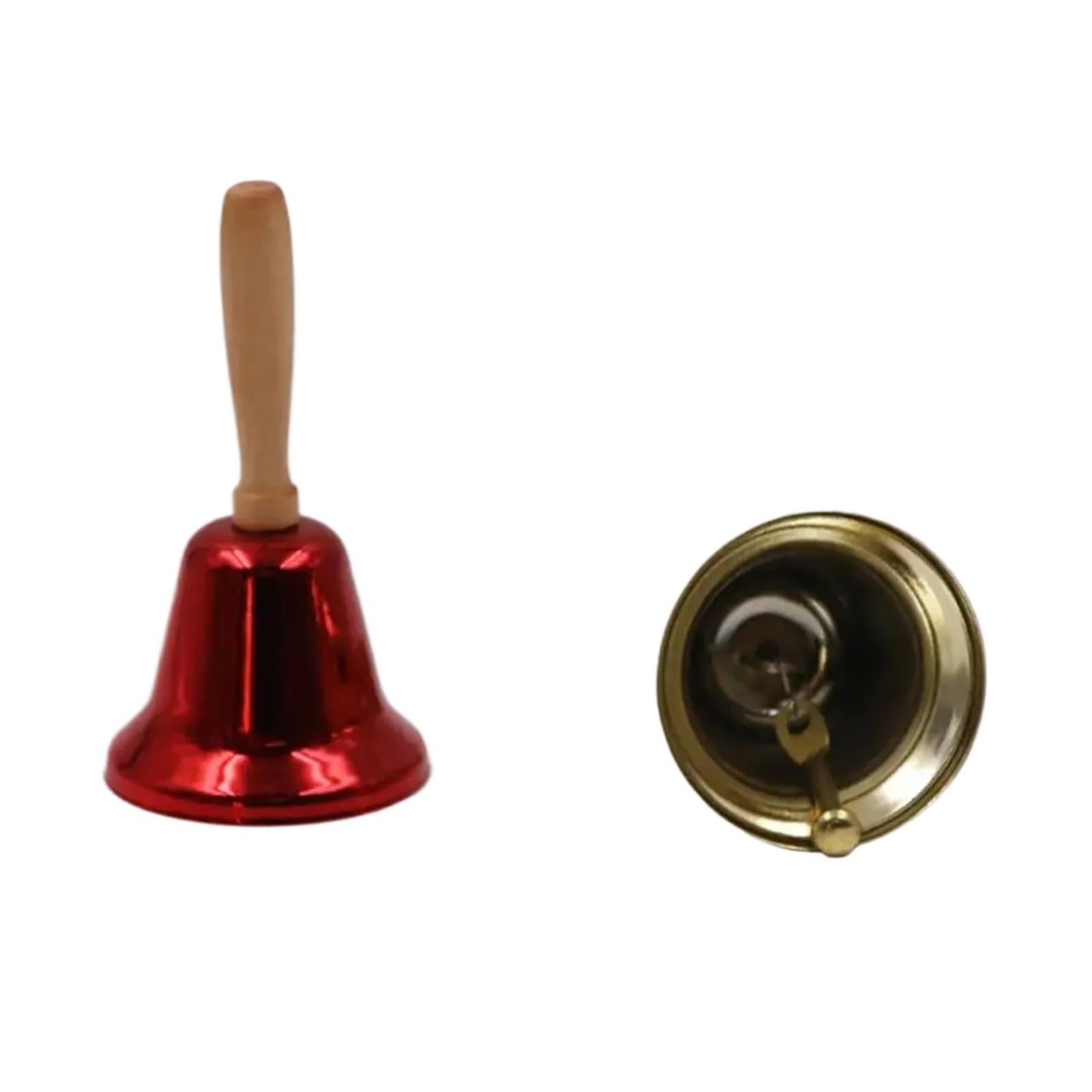 5 pezzi di campanelle natalizie con manico in legno e decorazioni Per Ristorante(Gold)