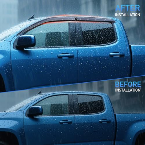 Image of Nilight Window Visors for Ford Transit 2014-2023, Out-Channel 2PCS | Fits Transit 2014-2023, Tape-On Smoke Rain Guards for Fresh Air in Rainy Weather and Highway Driving, 2-Piece Front Set