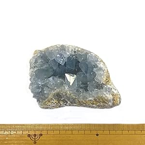 Amazon.co.jp: セレスタイト 天青石 原石 クラスター (266) 鉱物