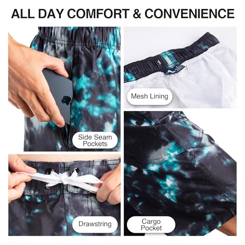 Image of Kanu Surf Men's Big Viper Extended Size Stripe Swim Trunk